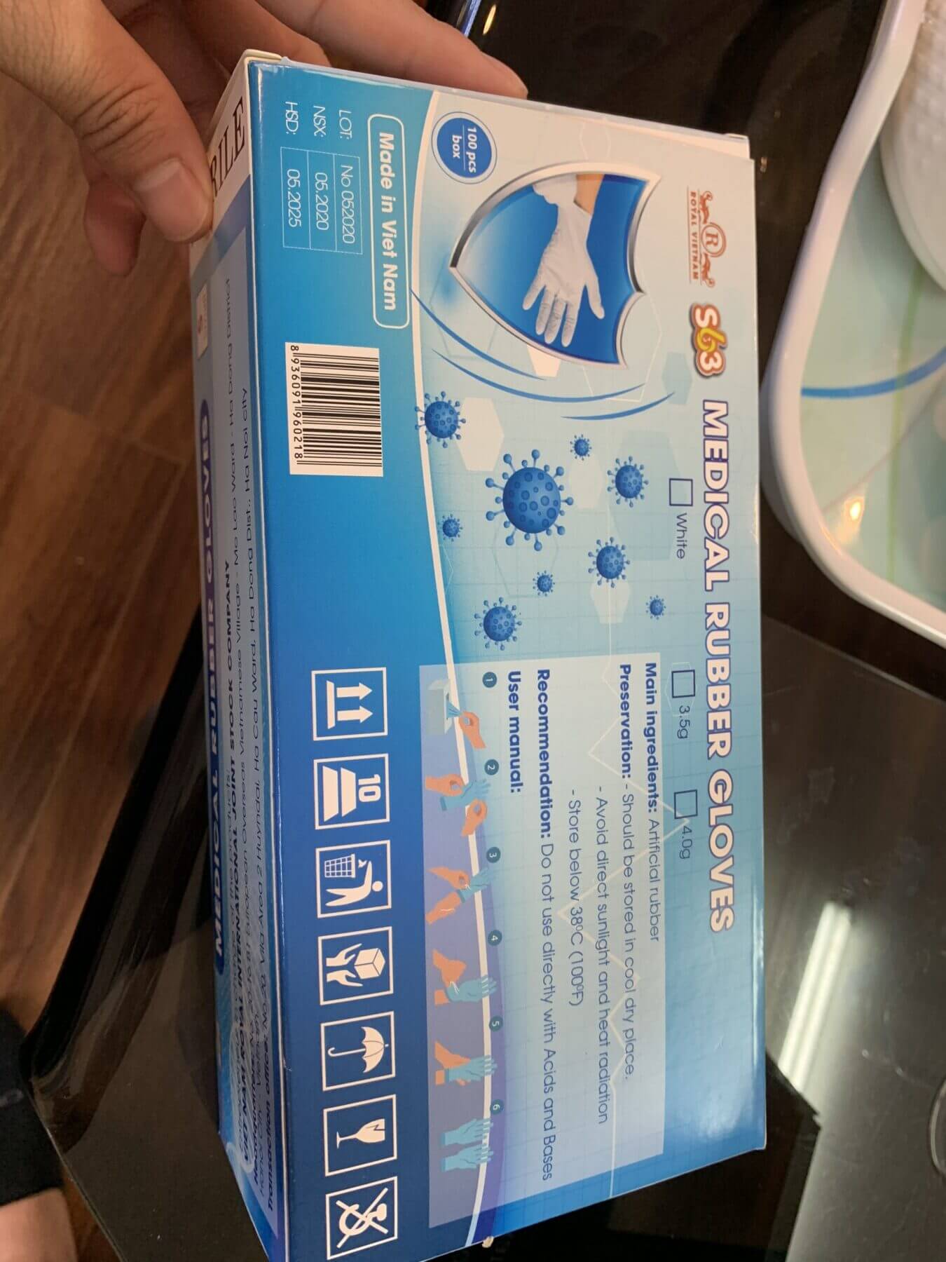 Găng tay xuất khẩu S63 Nitrile không bột