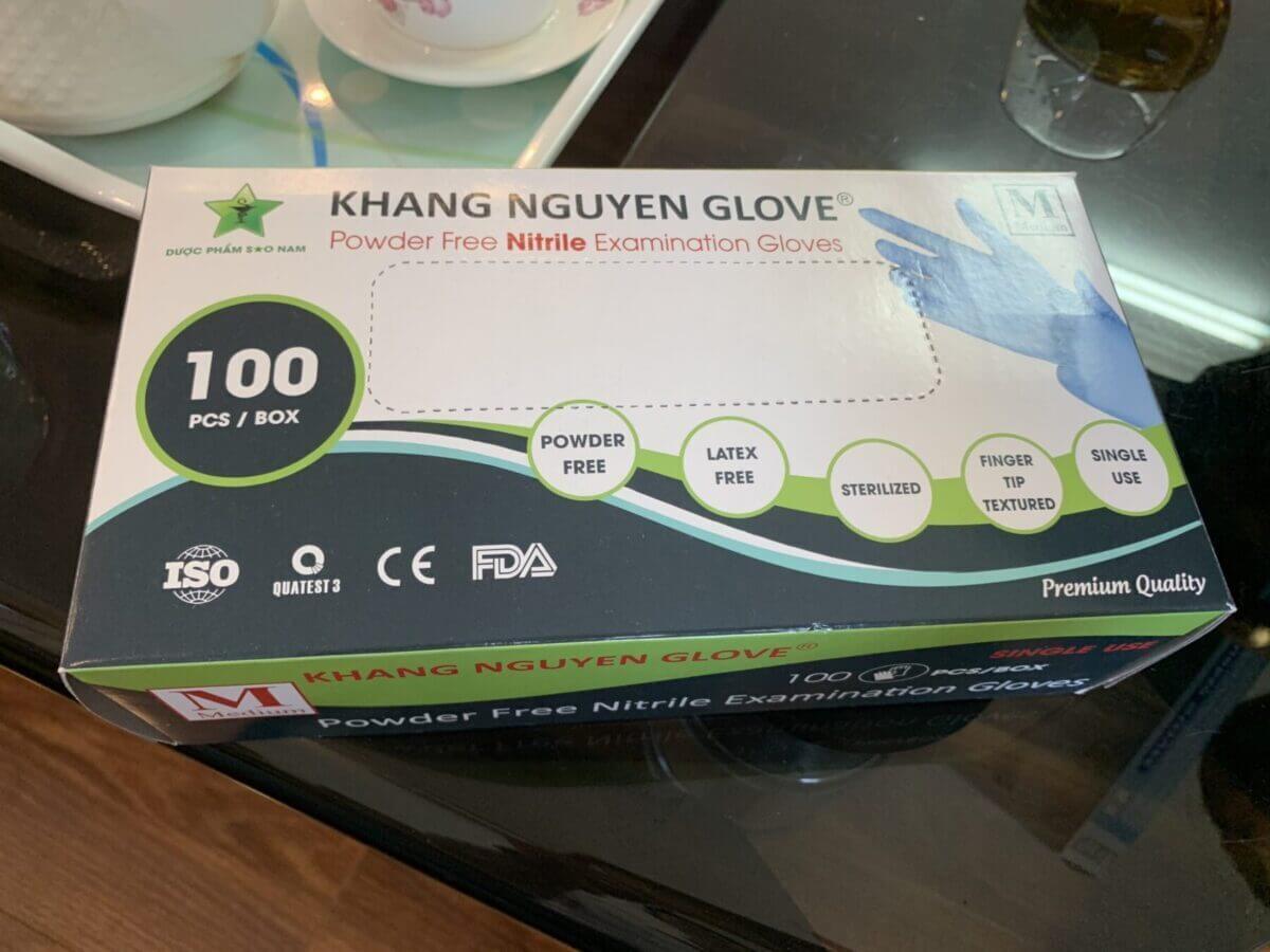 Găng tay y tế Khang Nguyên Gloves không bột Nitrile